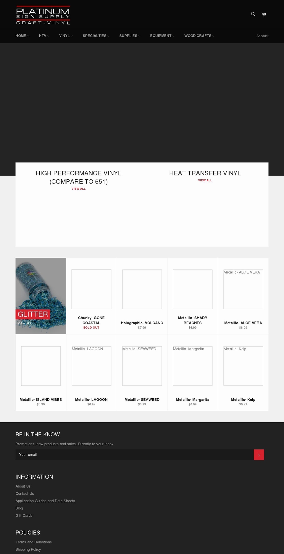 platinumcraftvinyl.com shopify website screenshot