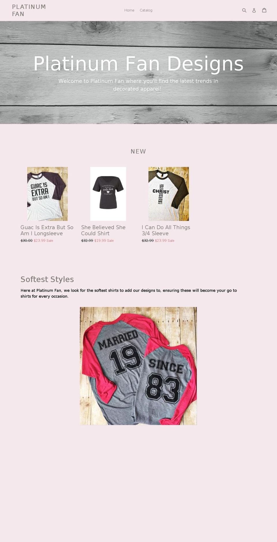 platinumfandesigns.com — Shopify storefront screenshot
