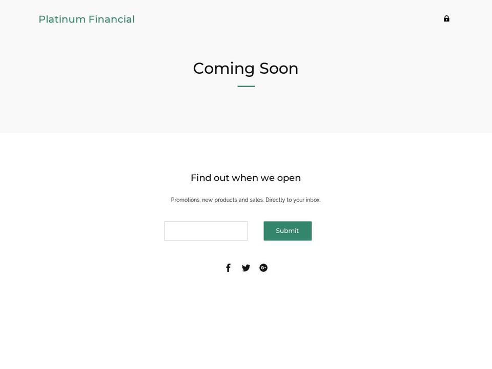 platinumfinancialinc.com — Shopify storefront screenshot