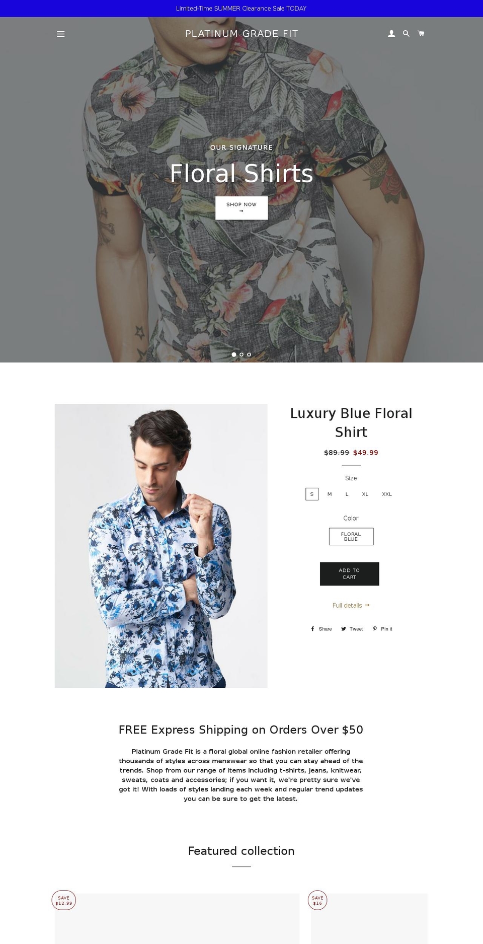 platinumgradefit.com shopify website screenshot