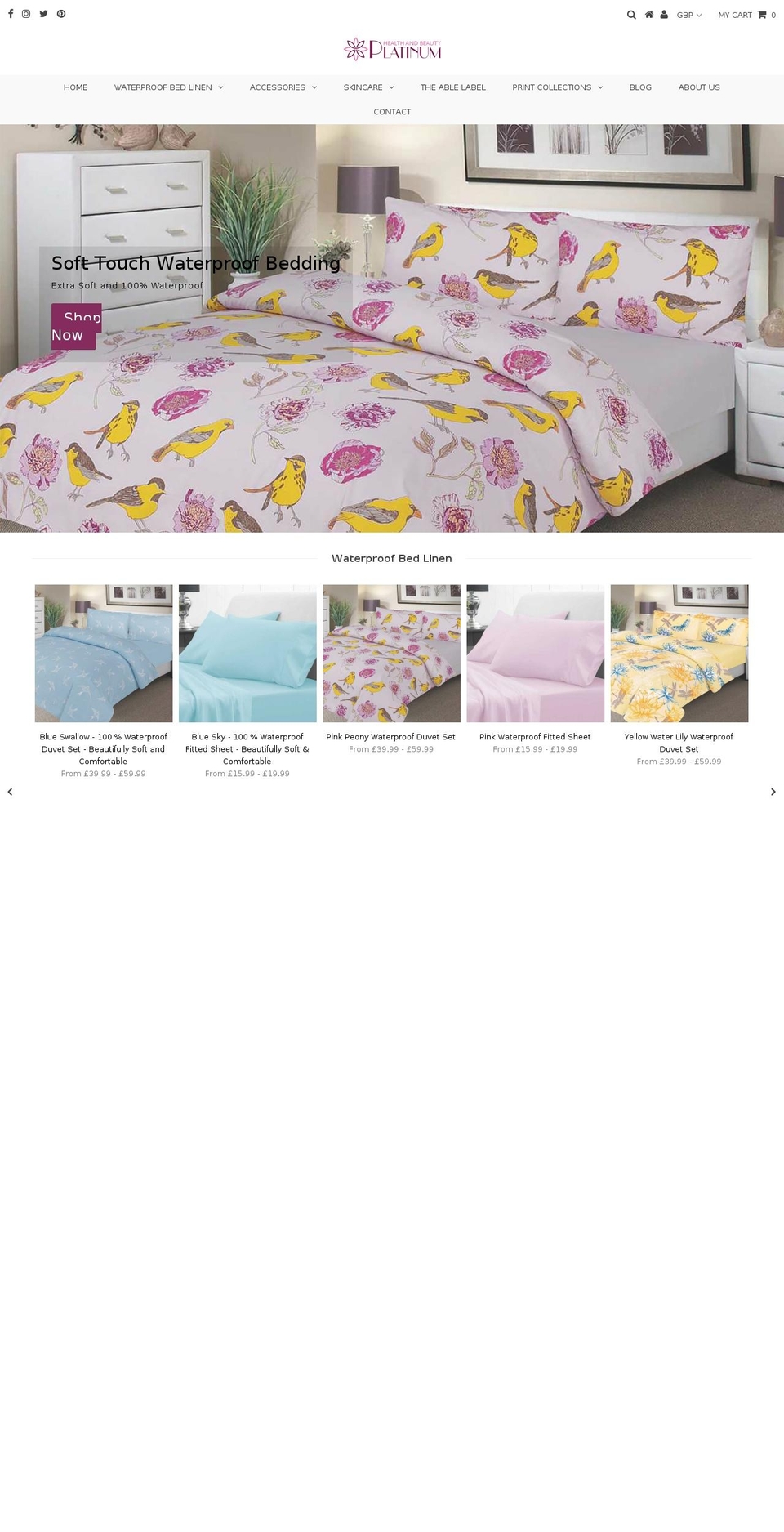 platinumhealthandbeauty.com shopify website screenshot