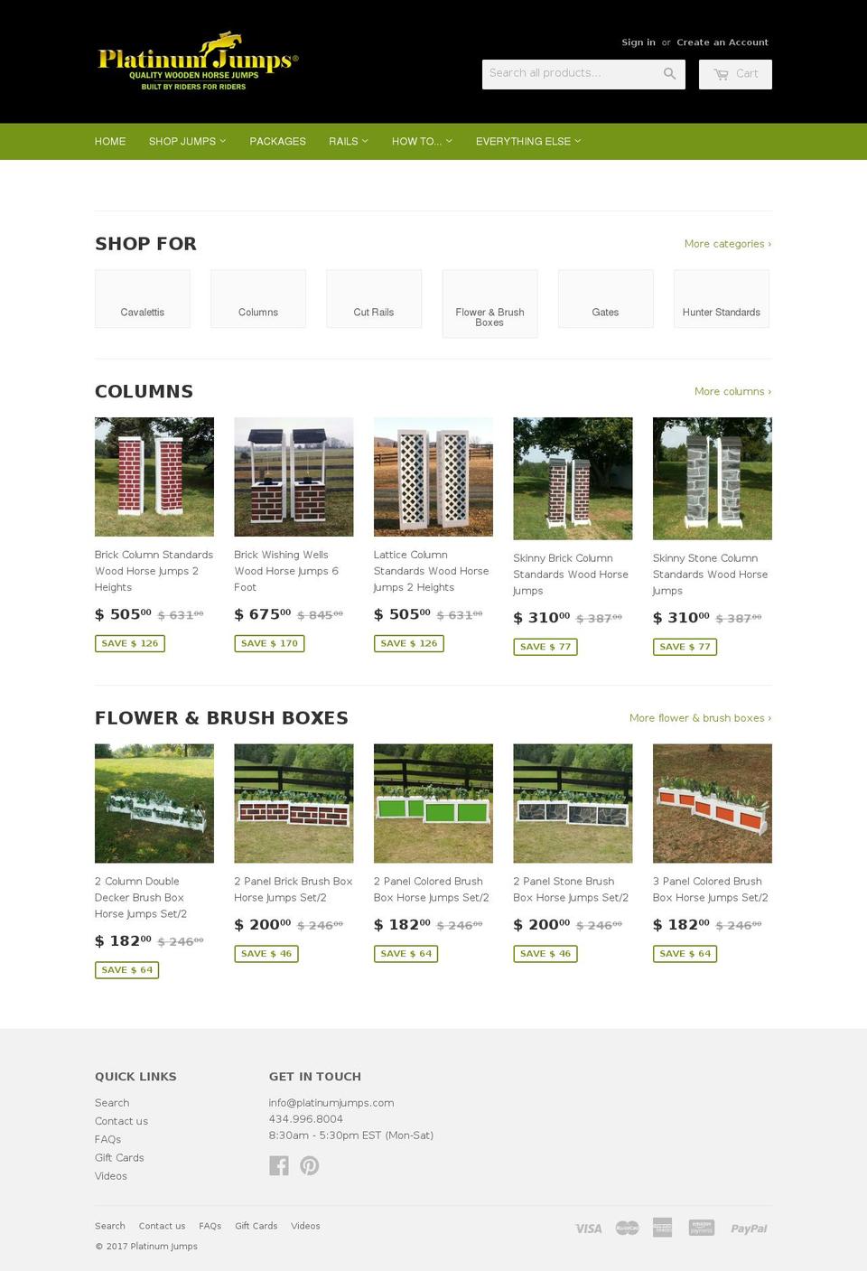 platinumjumps.com shopify website screenshot