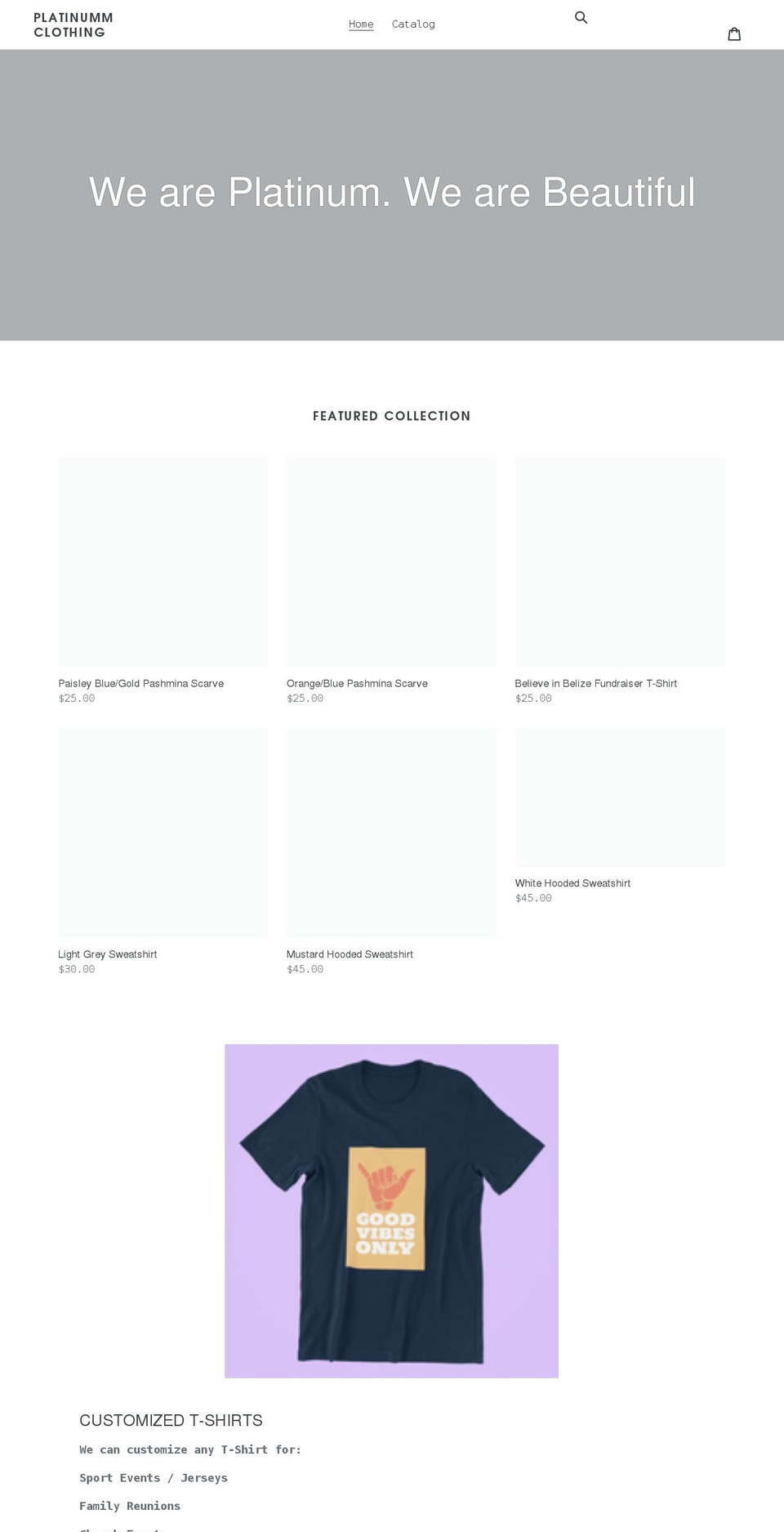 platinummclothing.com shopify website screenshot
