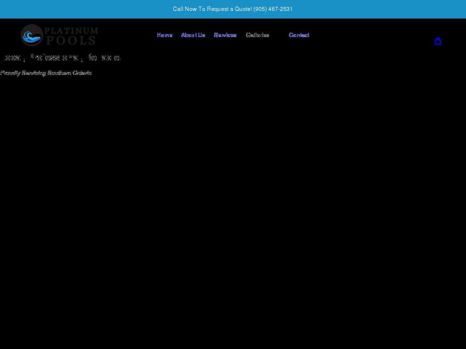 platinumpools.ca shopify website screenshot