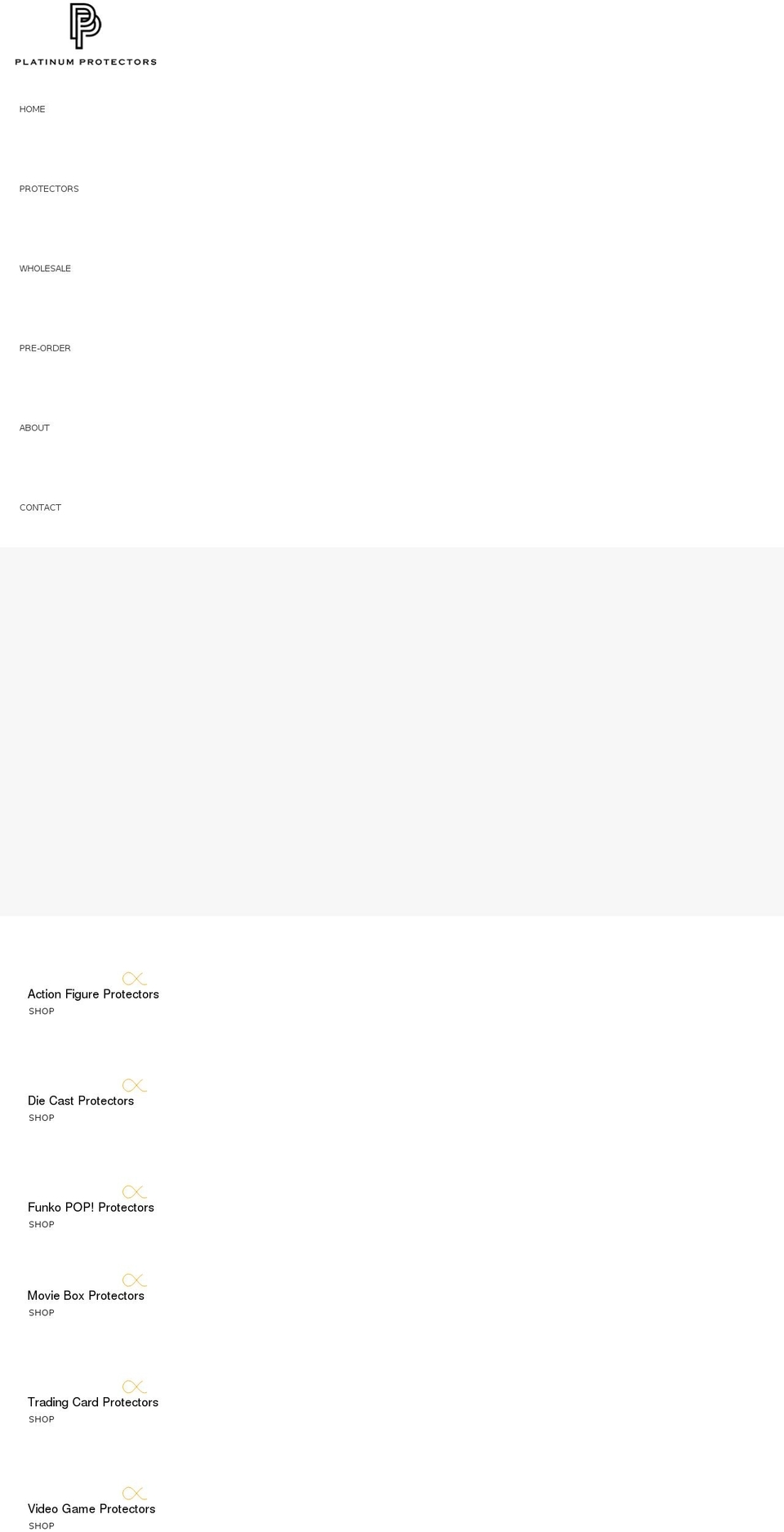 platinumprotectors.com shopify website screenshot