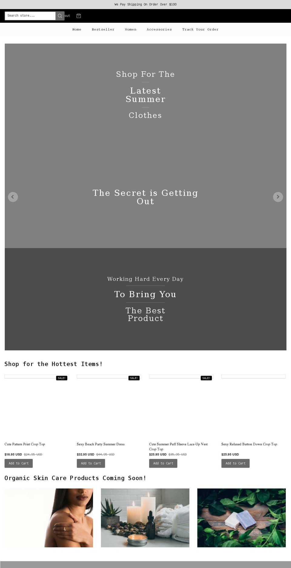 Current-theme Shopify theme site example platinumsecret.com