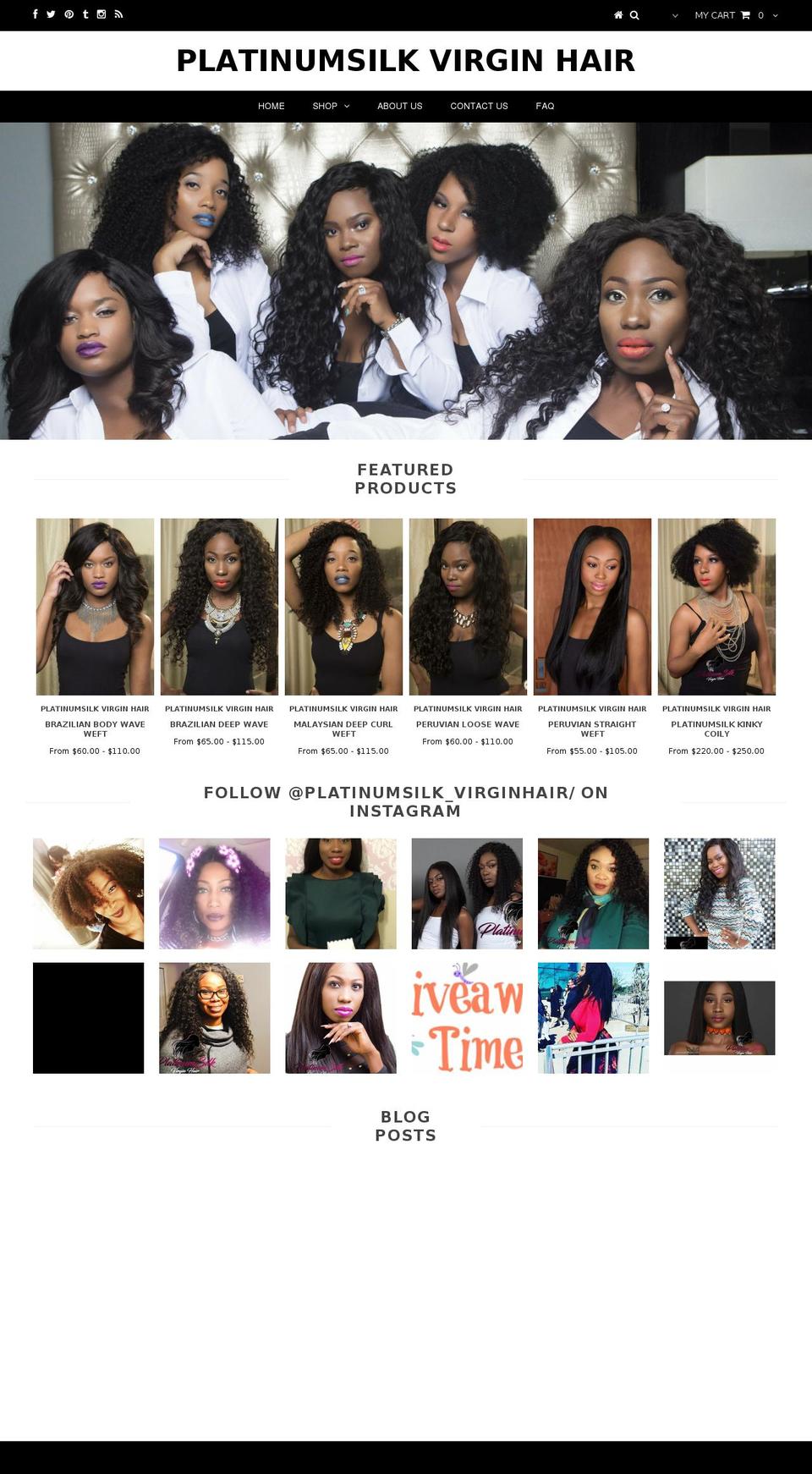 platinumsilkvirginhair.com shopify website screenshot