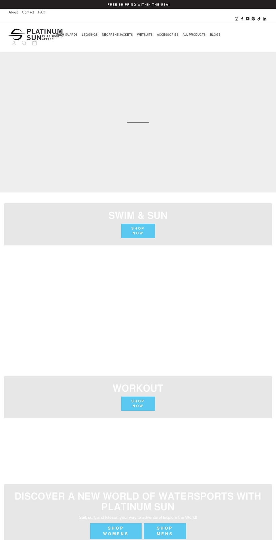 platinumsun.com shopify website screenshot