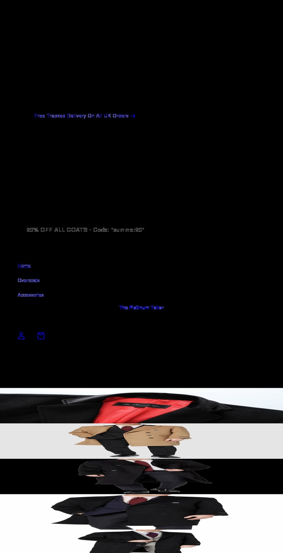 platinumtailor.co.uk shopify website screenshot