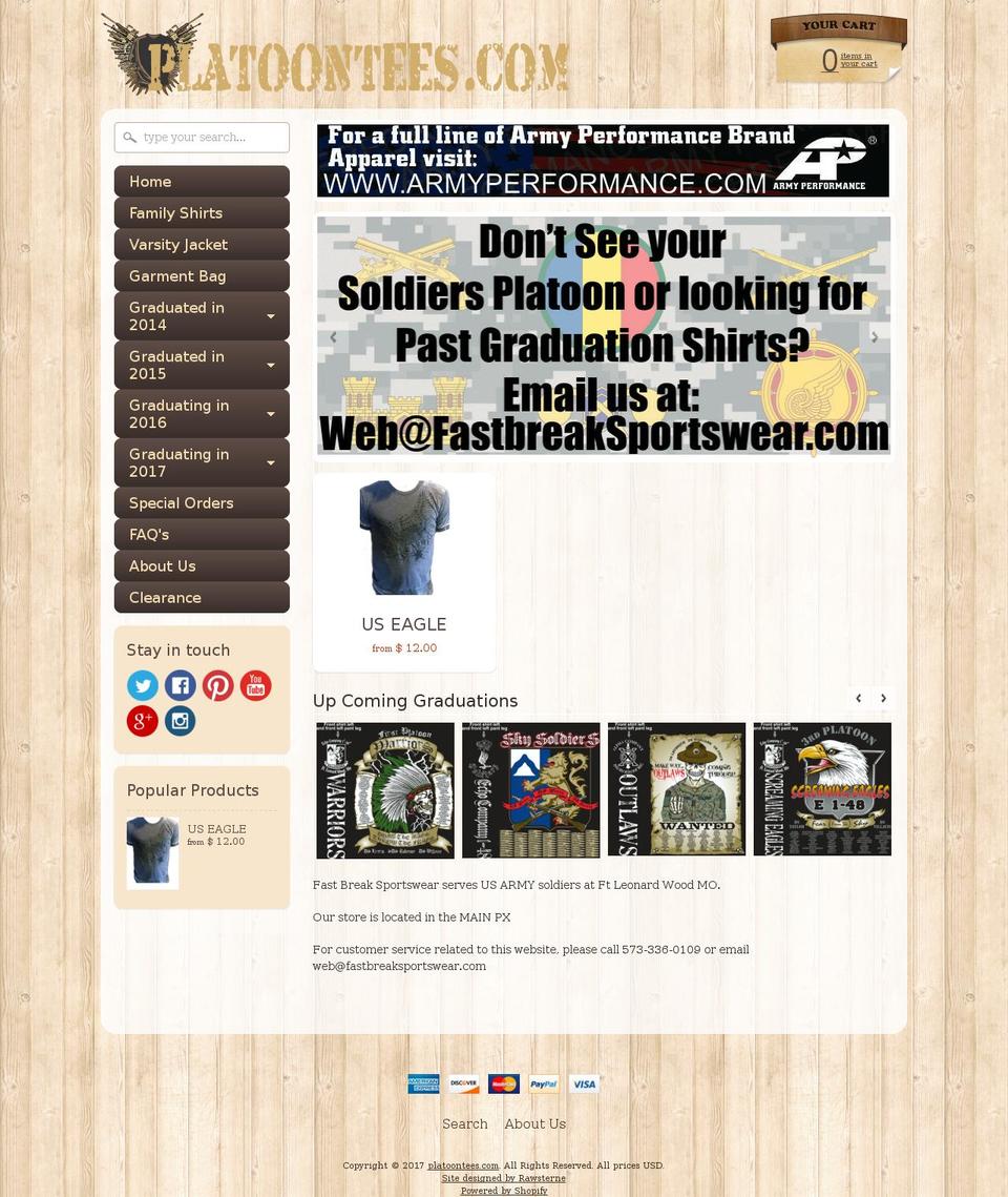 platoontees.com shopify website screenshot