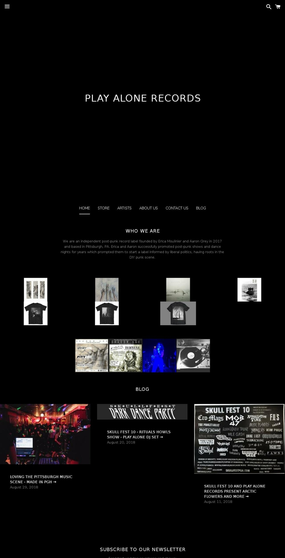 playalonerecords.com — Shopify storefront screenshot