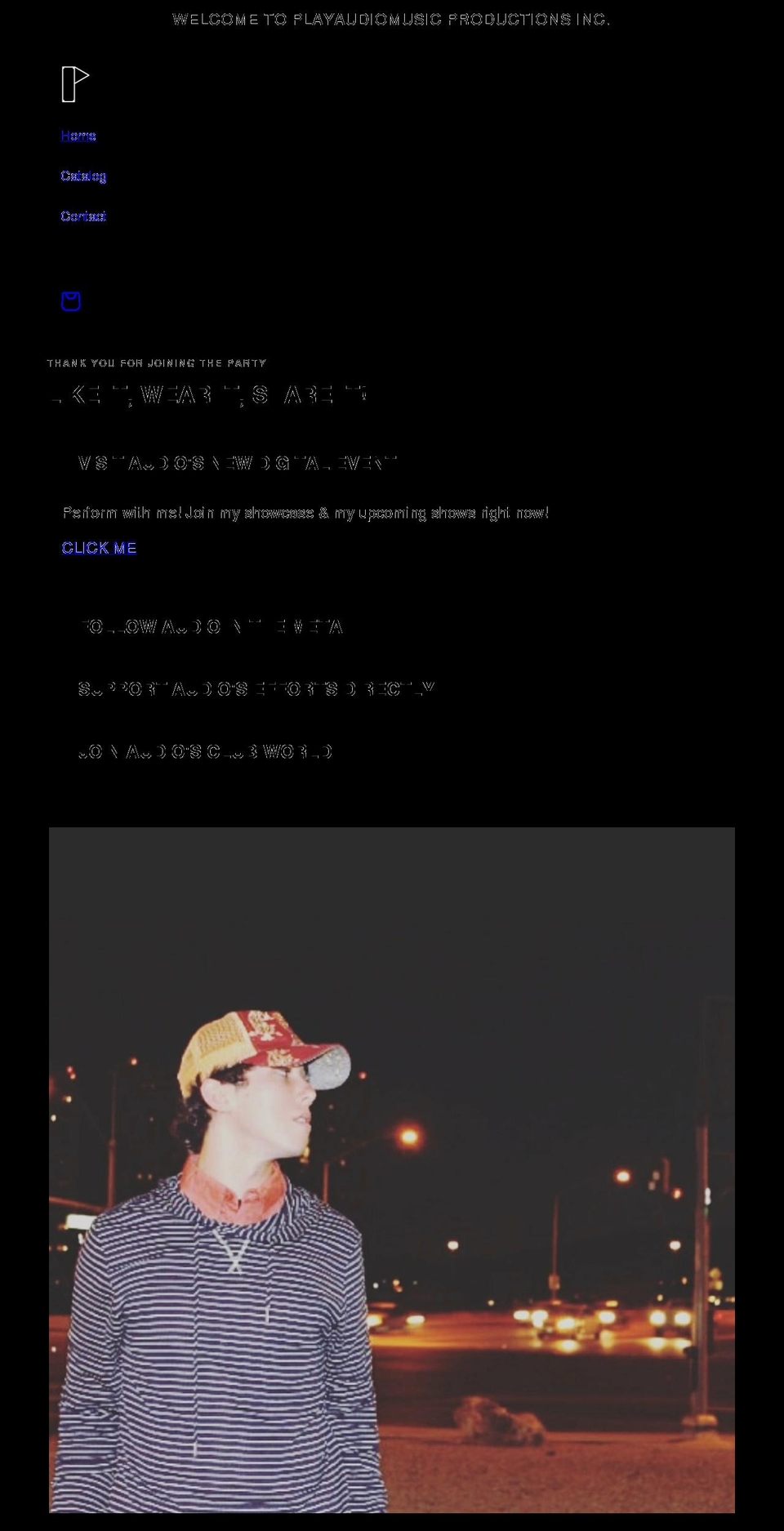 playaudiomusicproductions.com shopify website screenshot
