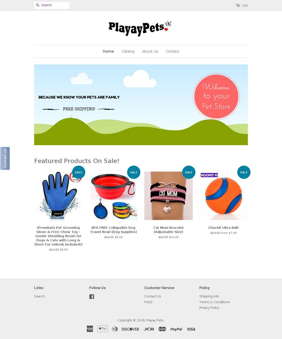 playaypets.com — Shopify storefront screenshot