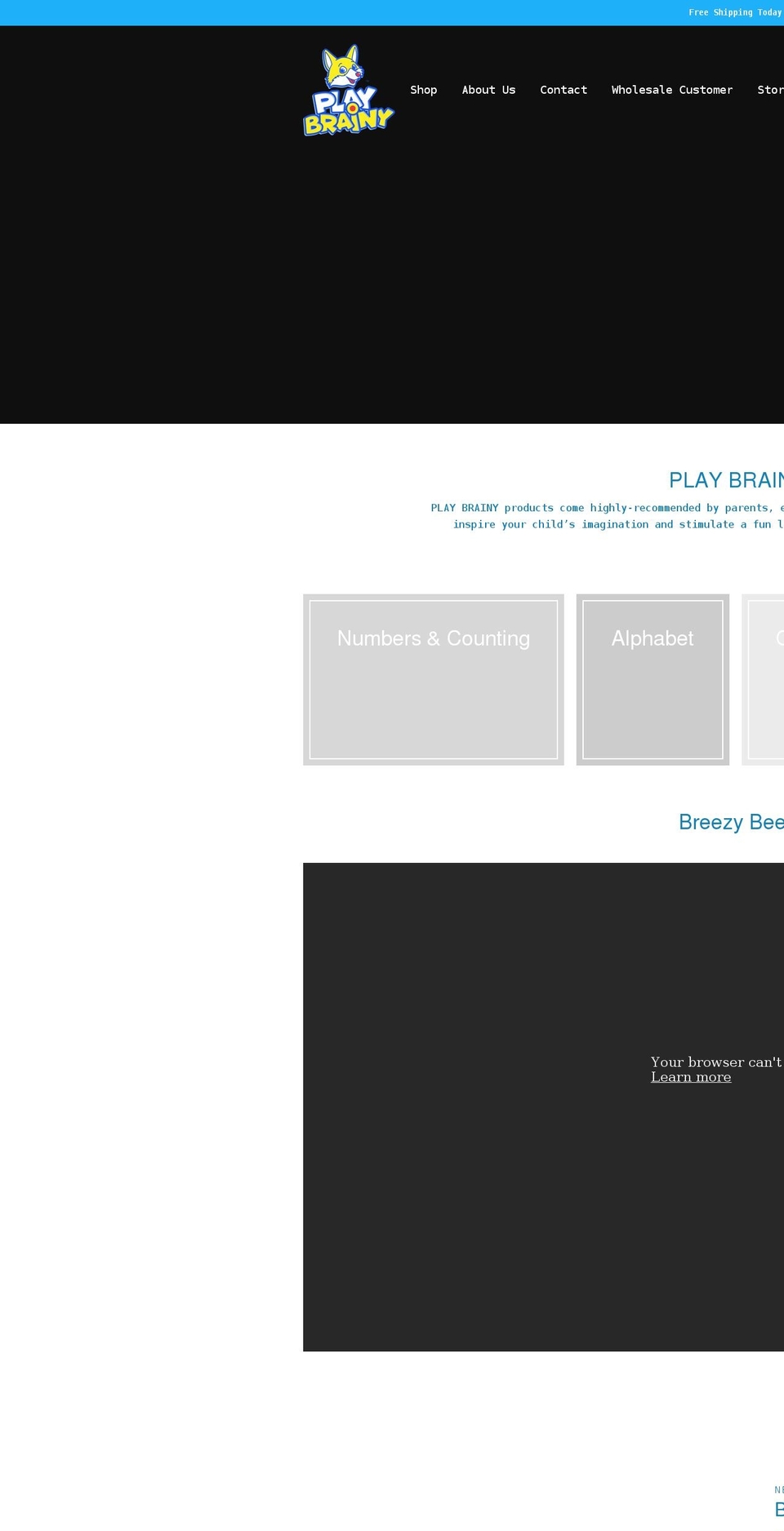 playbrainy.com shopify website screenshot