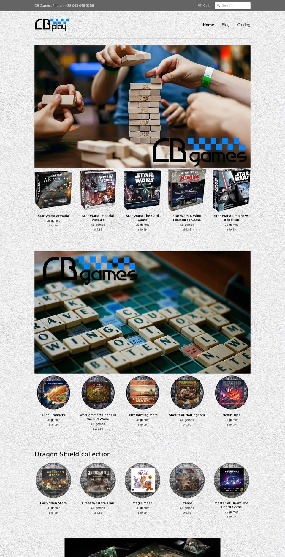 playcbgames.com — Shopify storefront screenshot
