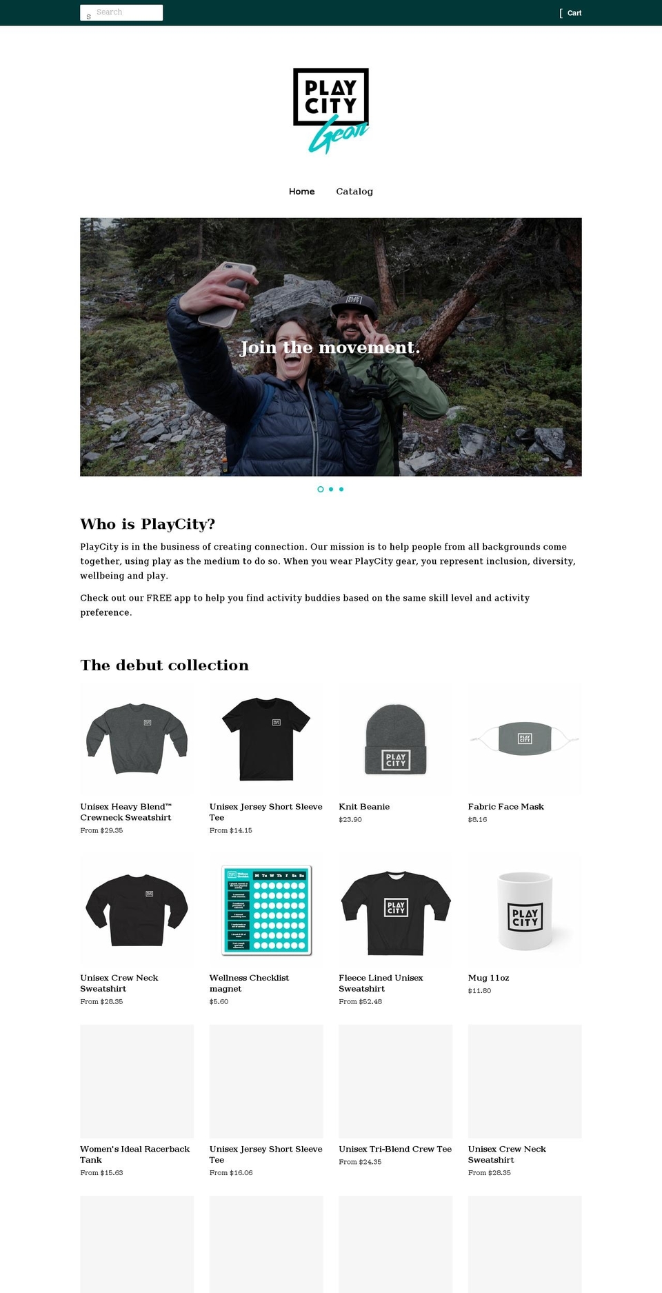 playcity-gear.myshopify.com shopify website screenshot
