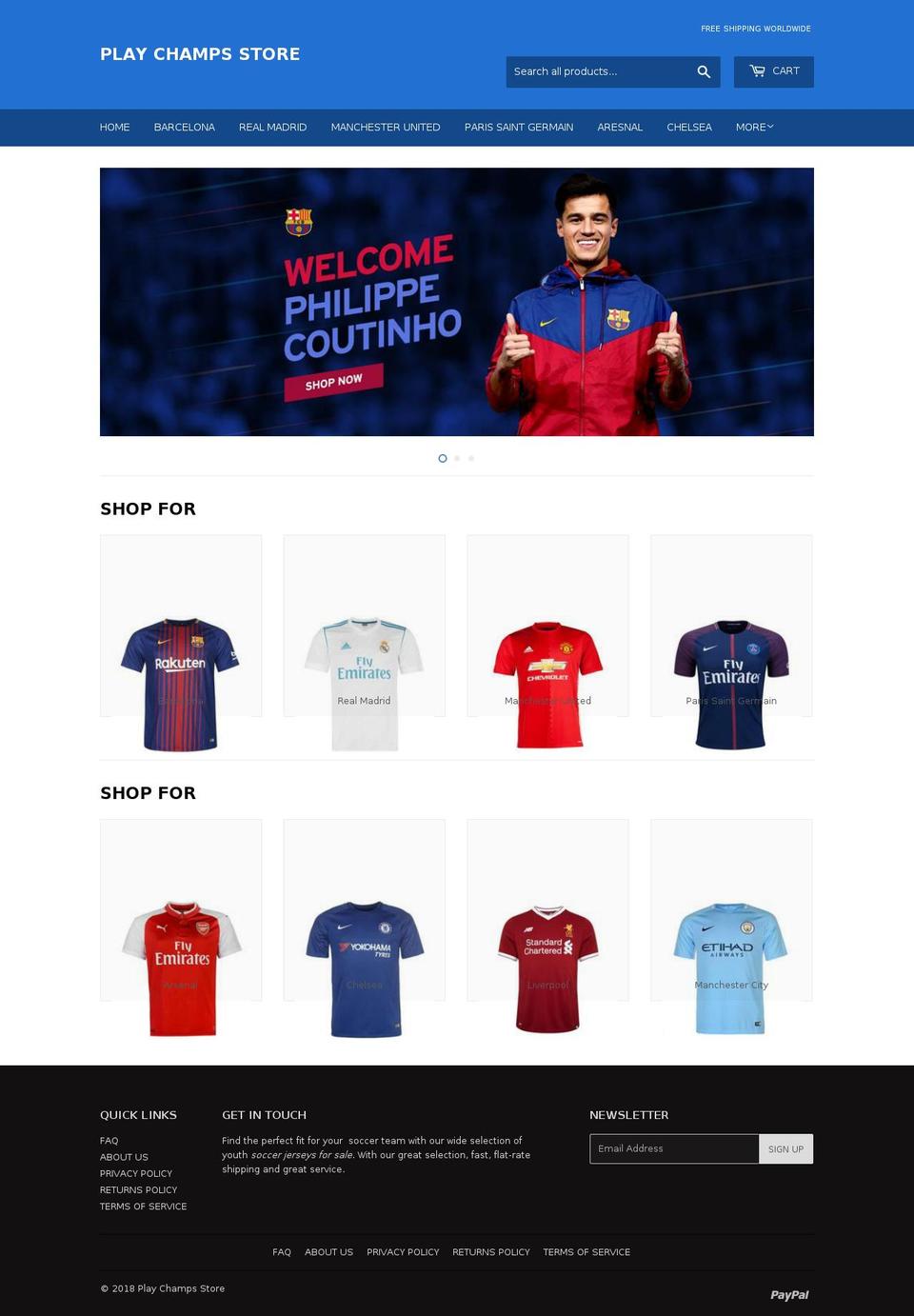 playcomchamps.com shopify website screenshot