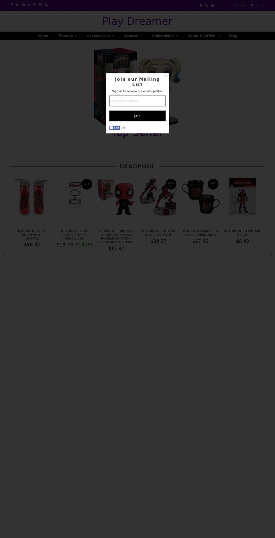 playdreamer.com shopify website screenshot