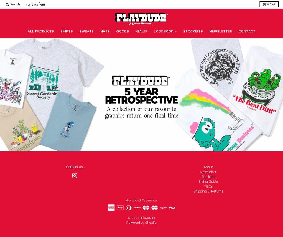 playdude.co shopify website screenshot