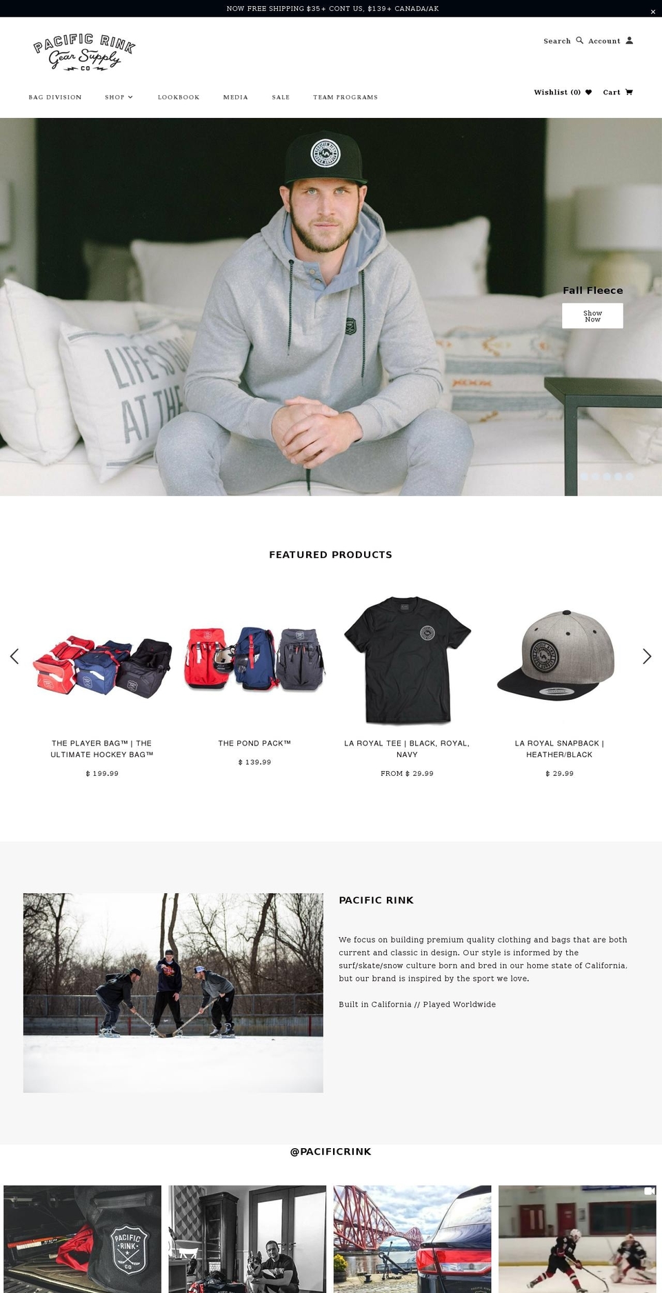 playerbag.org shopify website screenshot