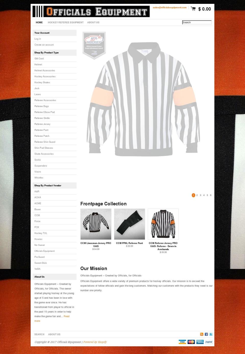 playersequipment.com shopify website screenshot