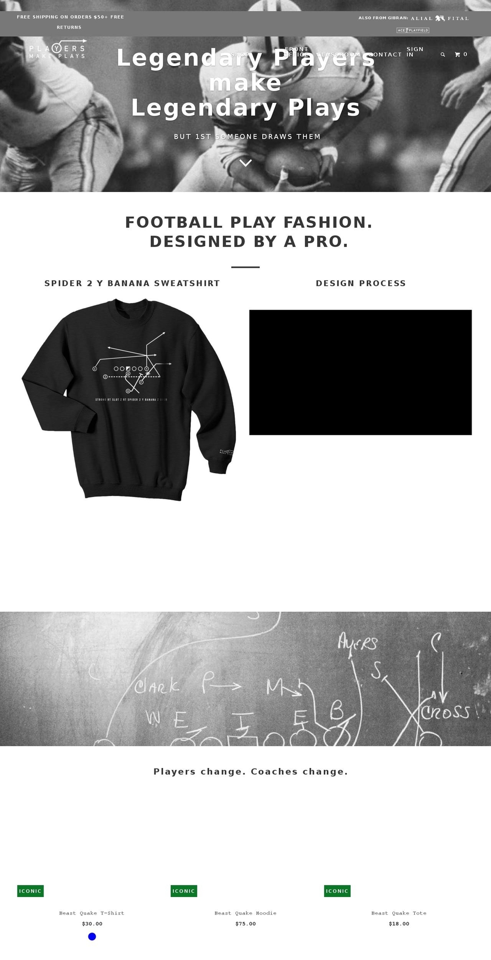 playersmakeplays.com shopify website screenshot