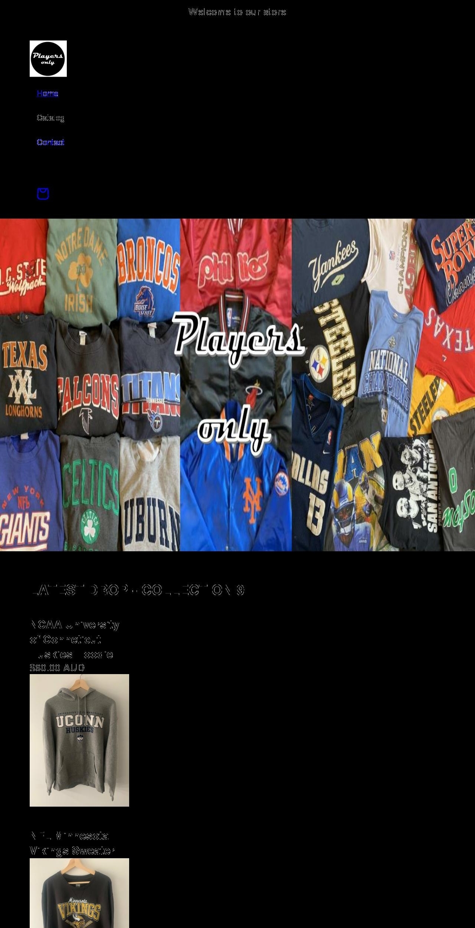 playersonly.com.au shopify website screenshot