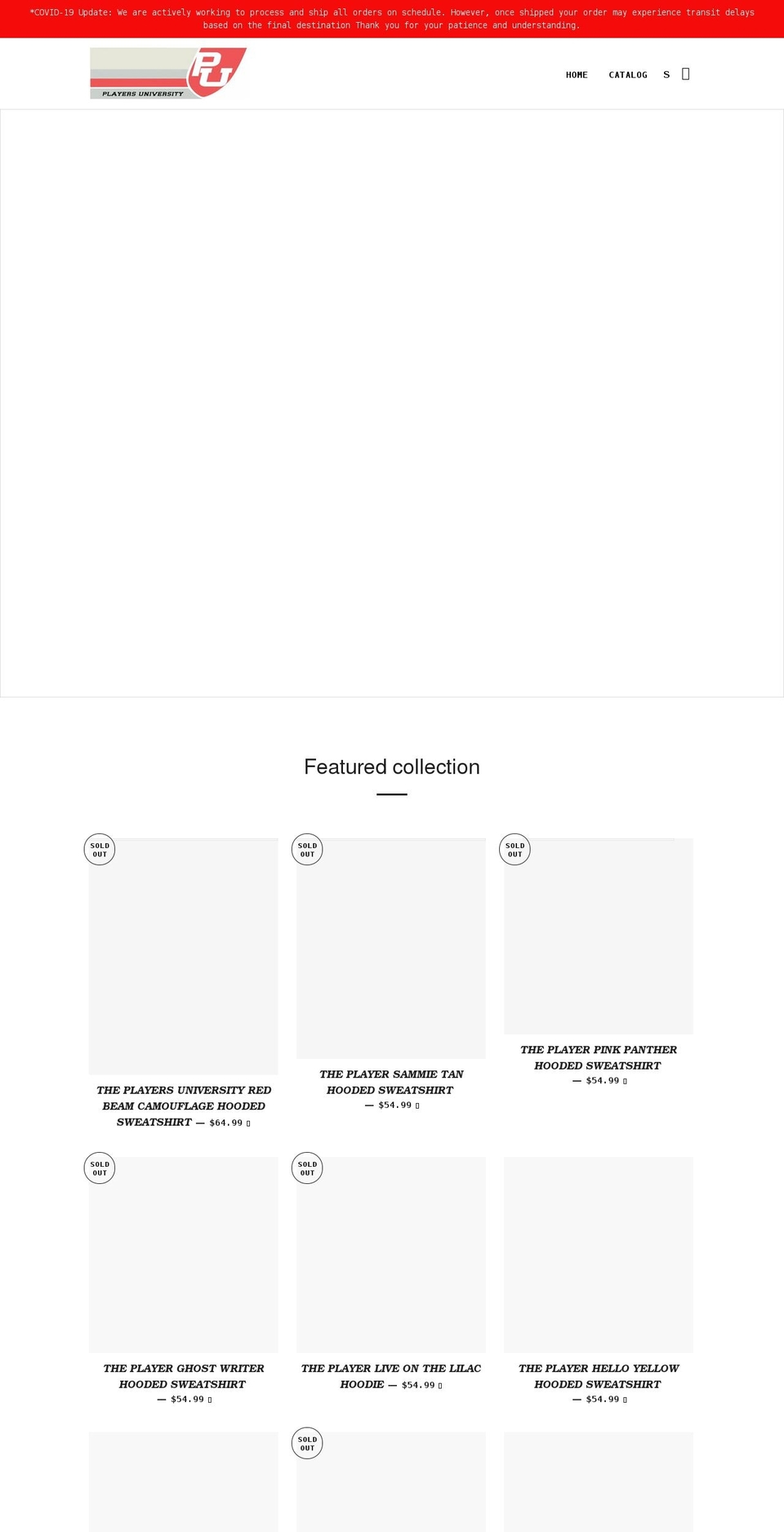 playersuniv.com shopify website screenshot