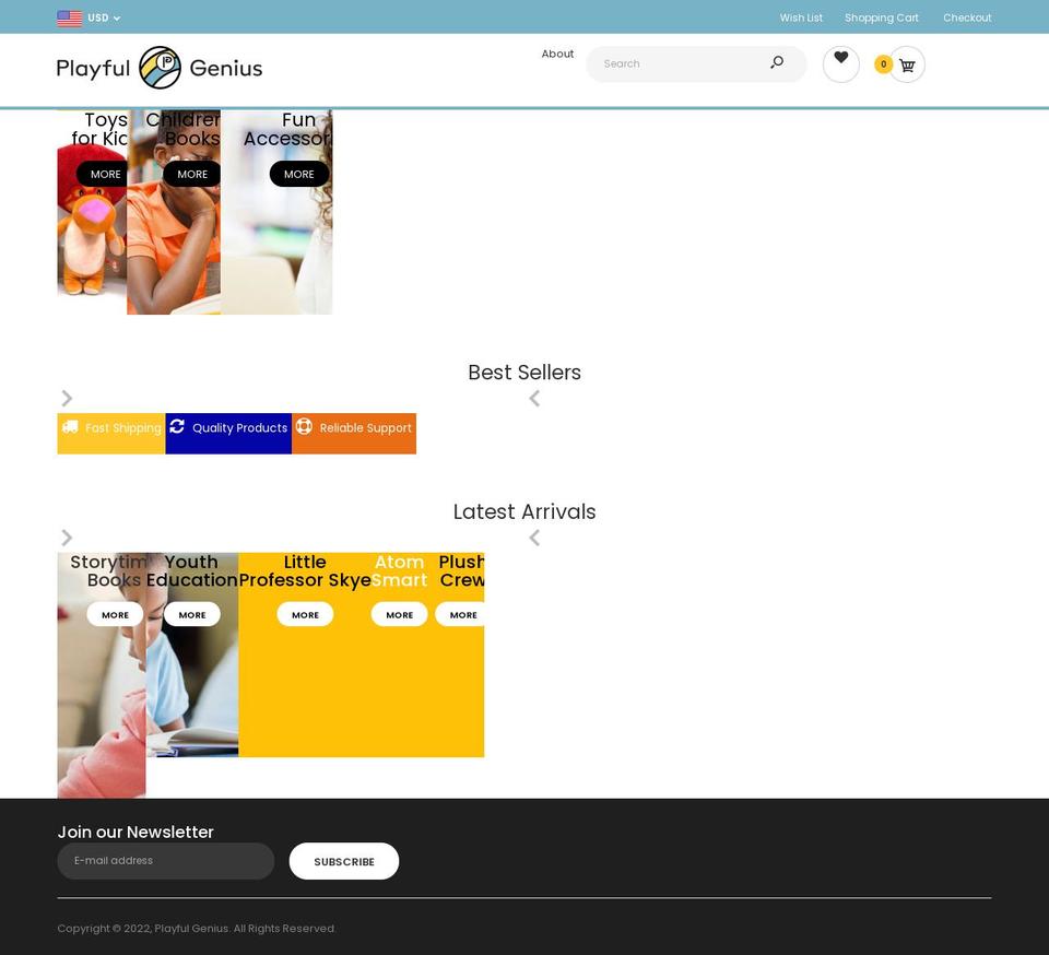 playfulgenius.co shopify website screenshot