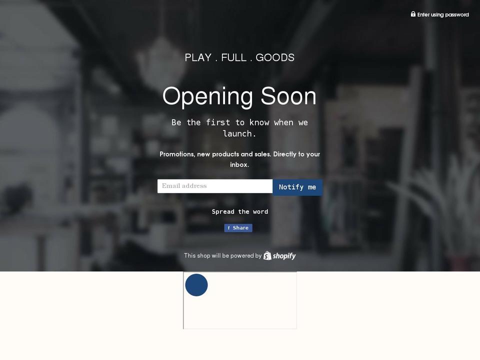 playfullgoods.com shopify website screenshot