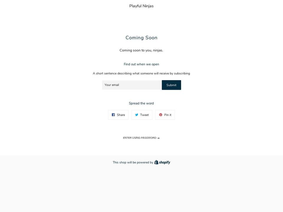 playfulninjas.com — Shopify storefront screenshot