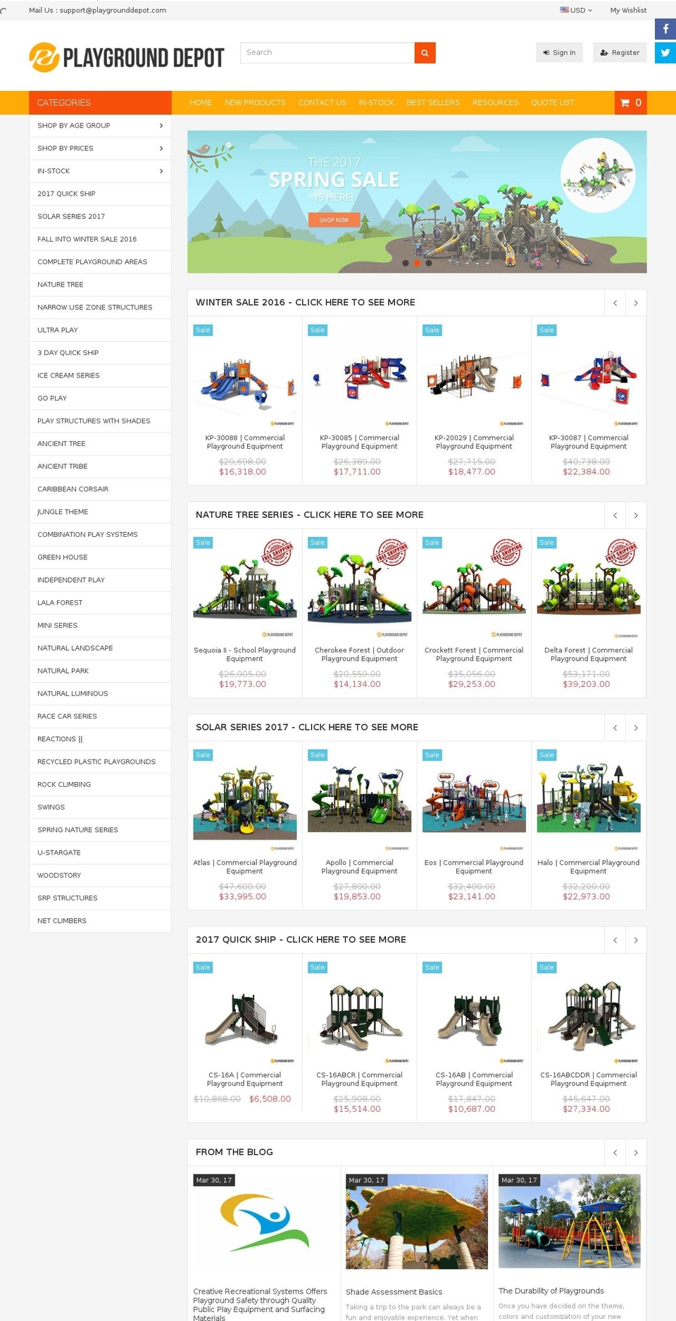 playgrounddepot.com shopify website screenshot