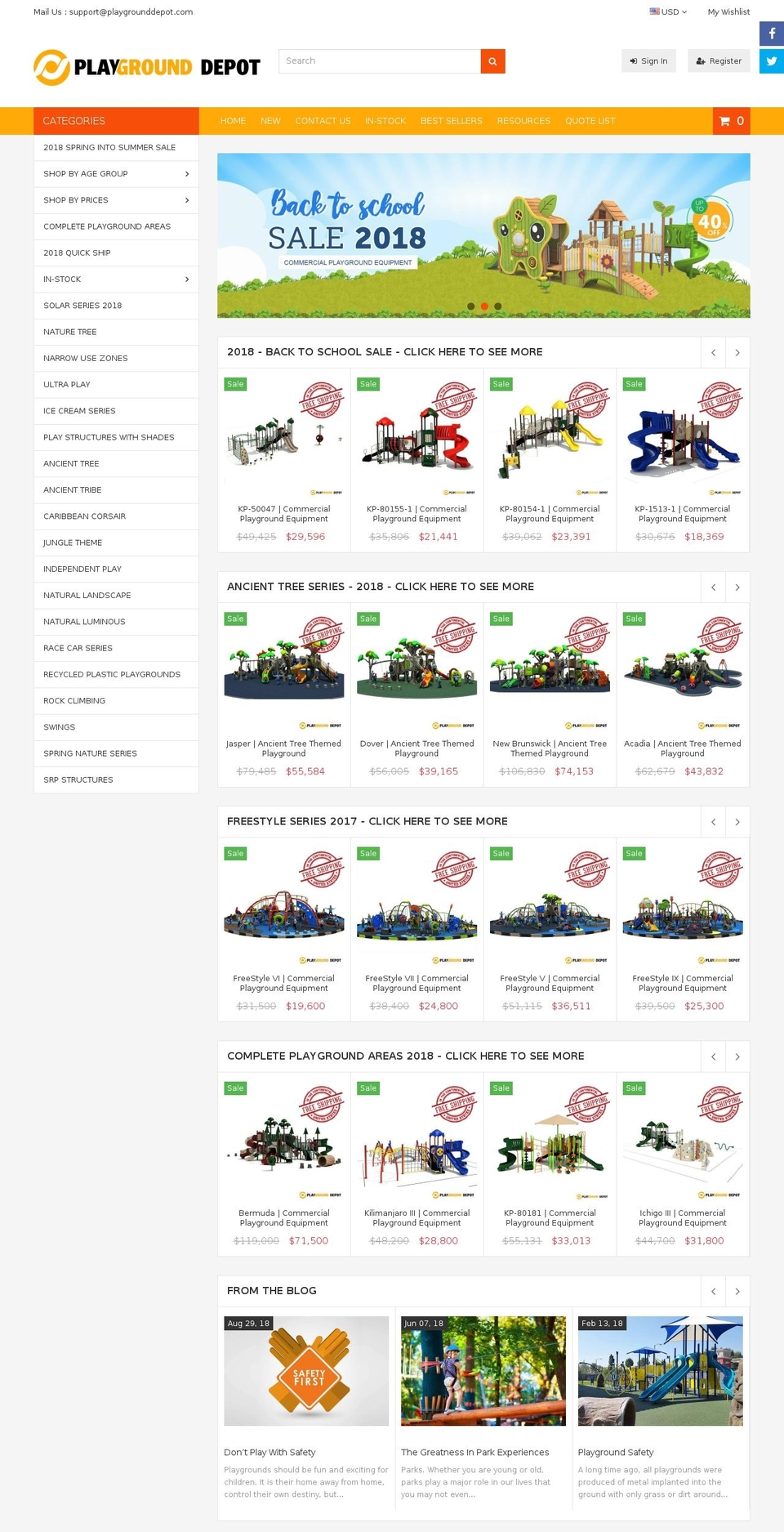 playgrounddepot.net shopify website screenshot