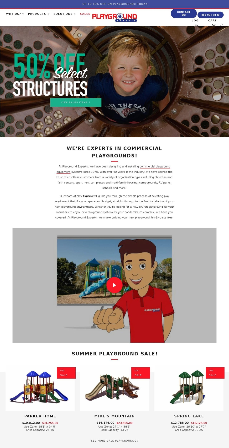 playgroundexperts.com shopify website screenshot