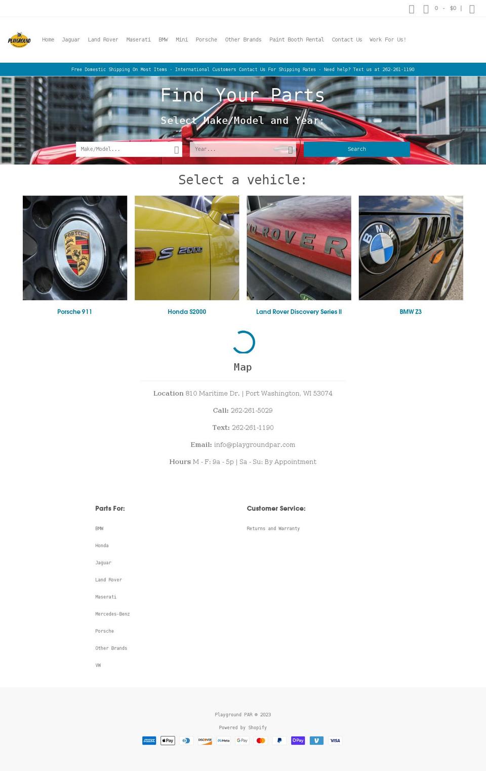 playgroundpar.com shopify website screenshot