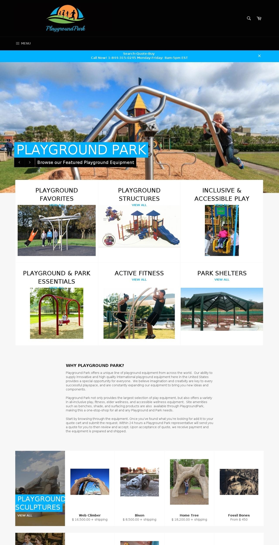 playgroundpark.com shopify website screenshot