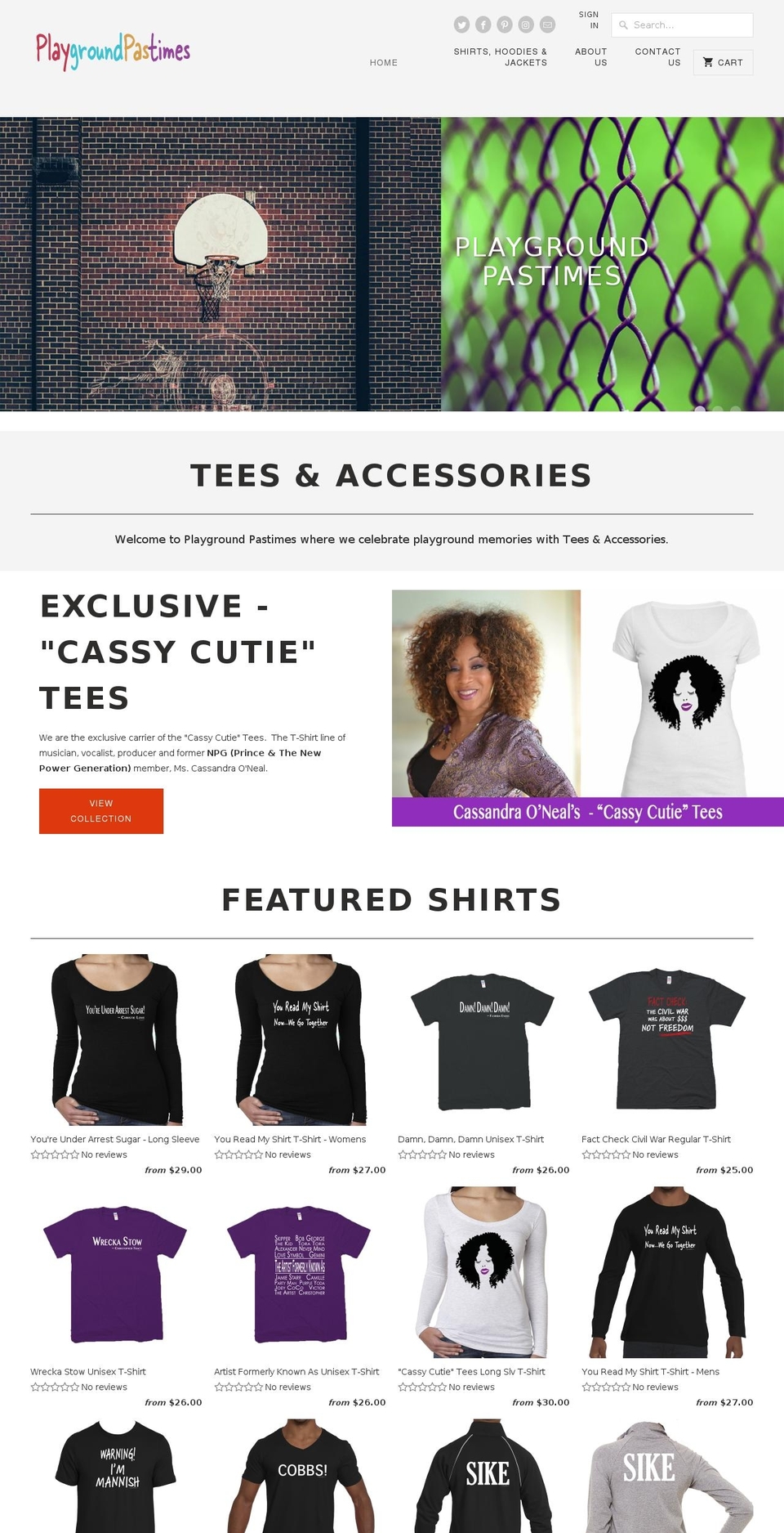 playgroundpastimes.com — Shopify storefront screenshot