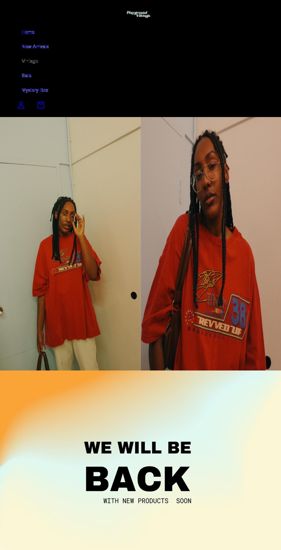 playgroundvintage.com shopify website screenshot