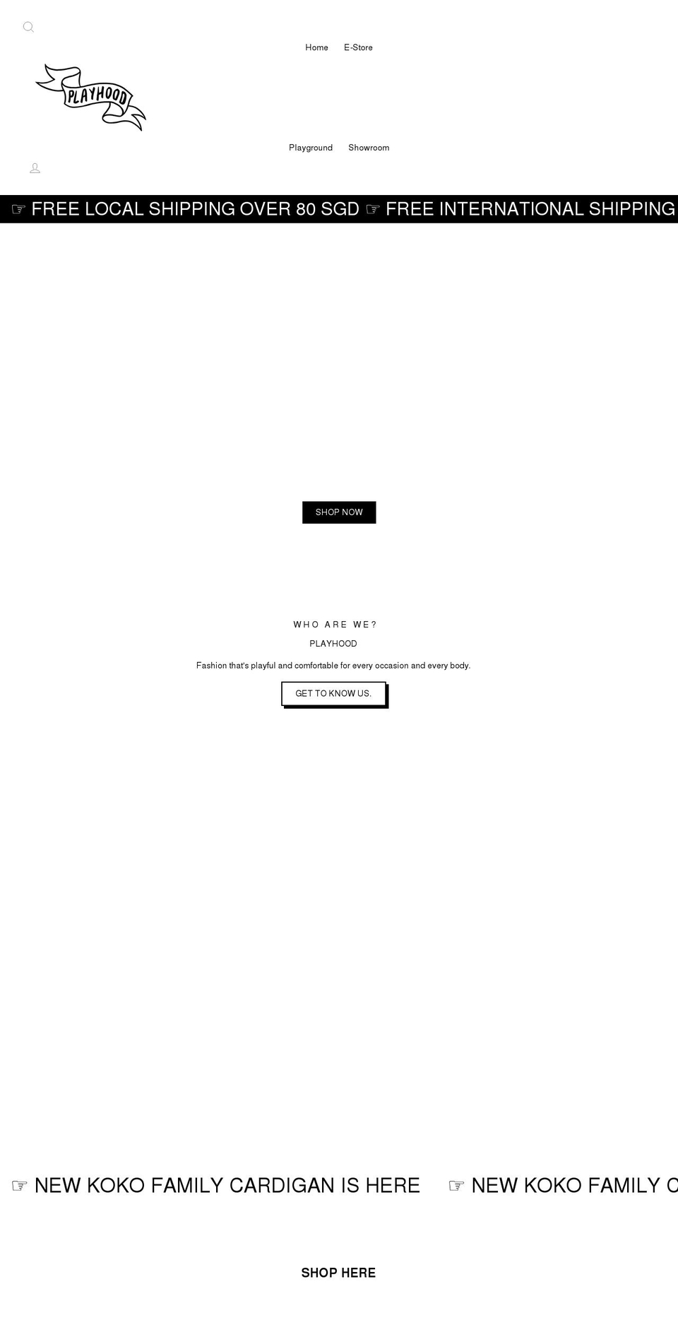 playhood.net shopify website screenshot