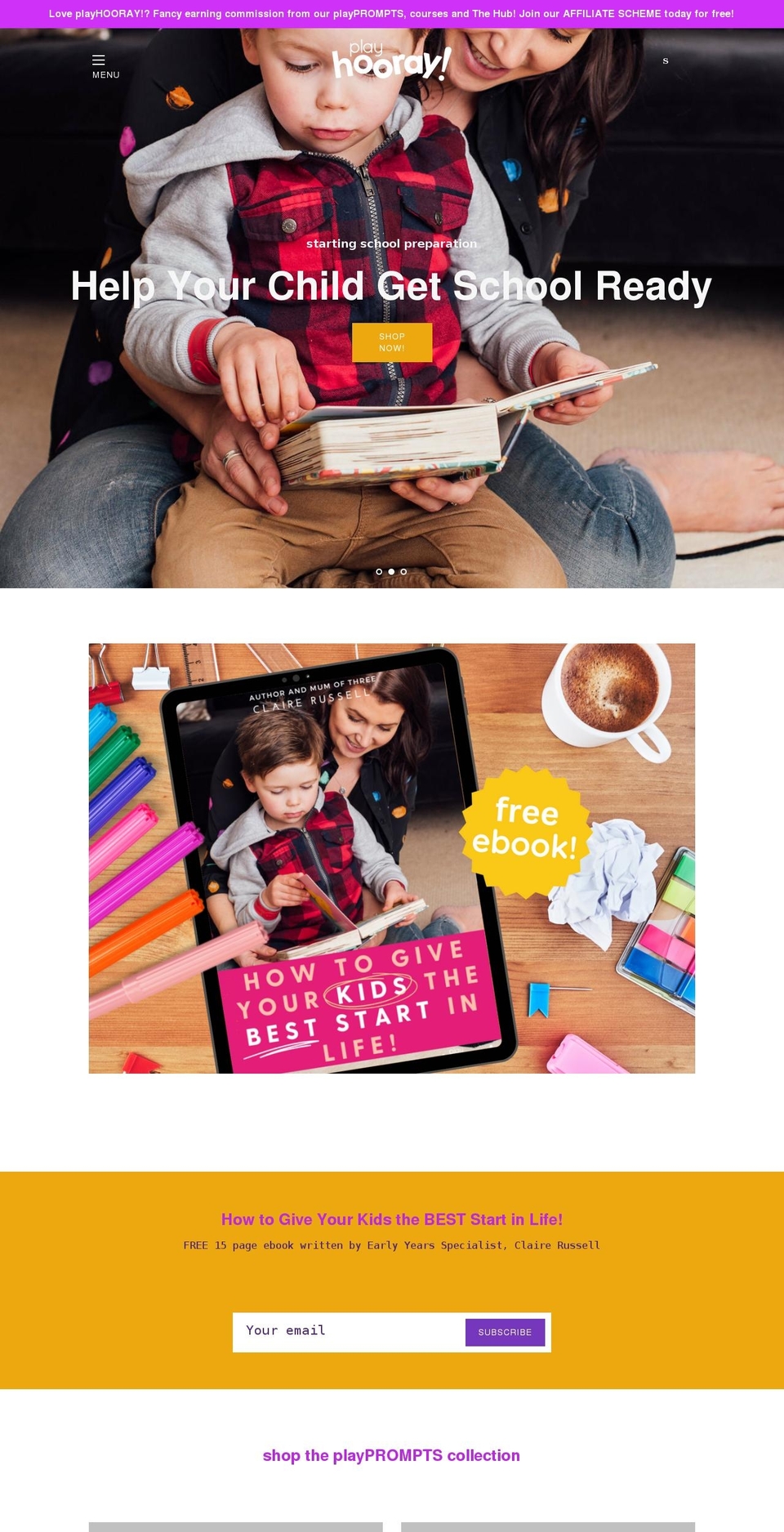 playhooray.co.uk shopify website screenshot