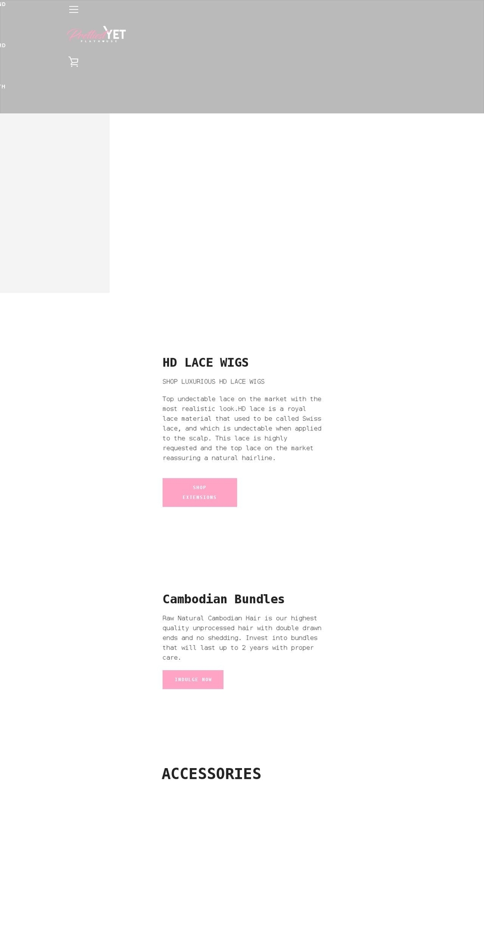 playhousehair.com shopify website screenshot