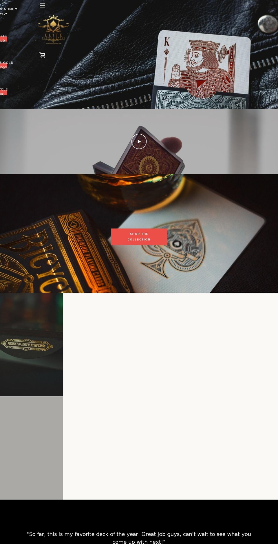 playingcards.me shopify website screenshot