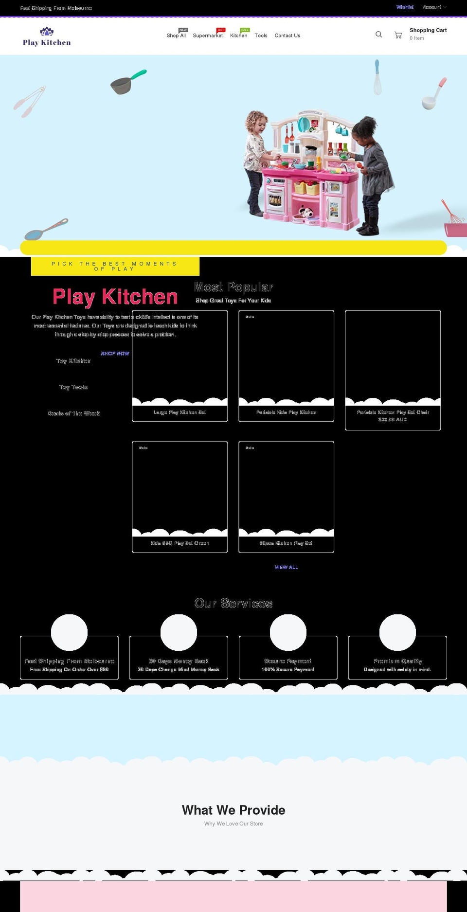 Toddler Shopify theme site example playkitchen.com.au