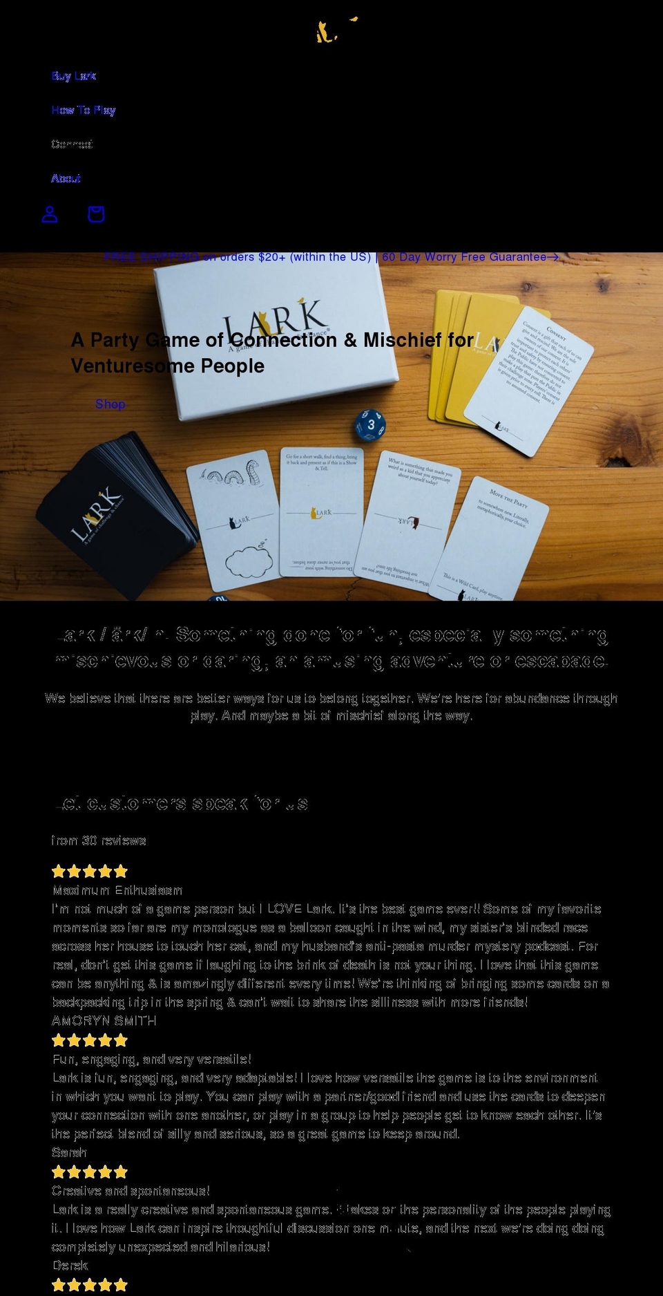 playlark.com shopify website screenshot