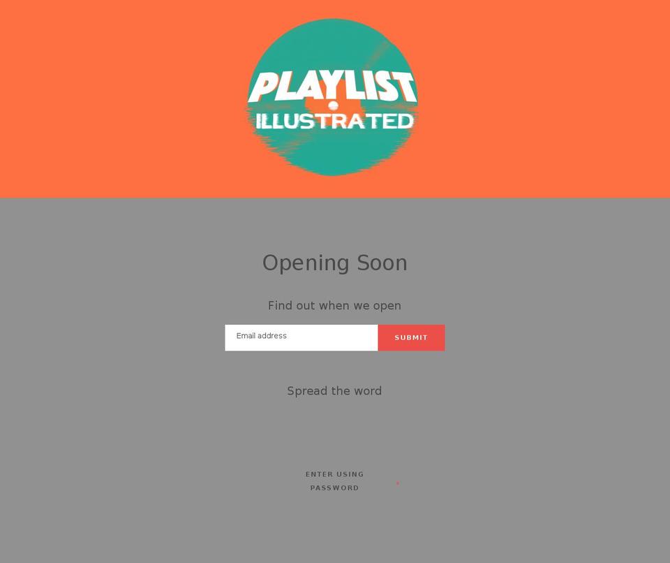 playlistillustrated.com — Shopify storefront screenshot