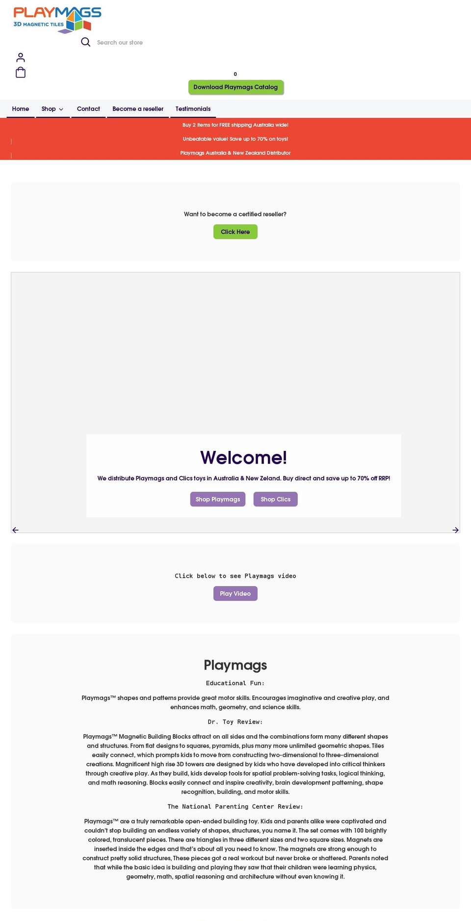 playmags.com.au shopify website screenshot