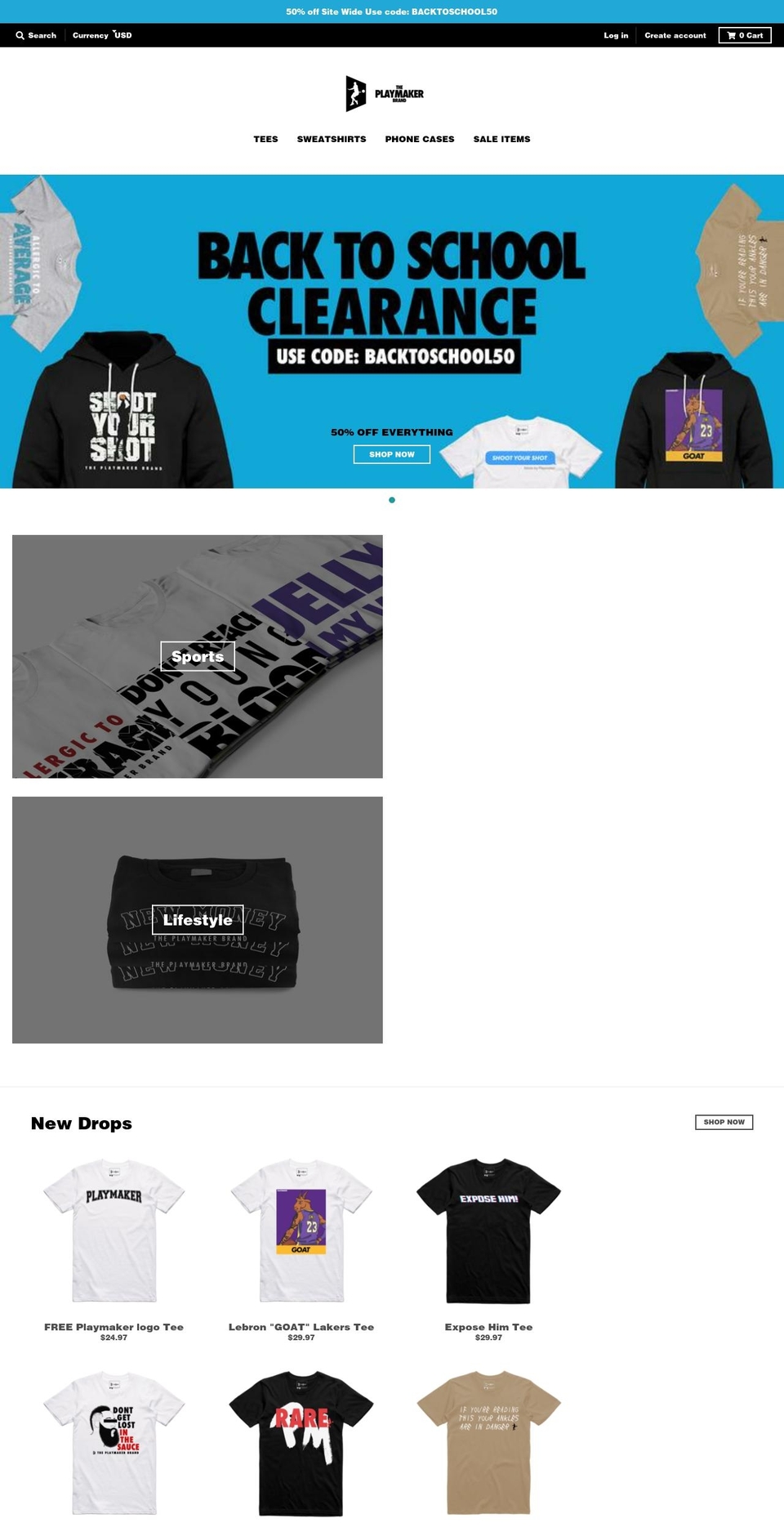 playmakerbrand.com shopify website screenshot