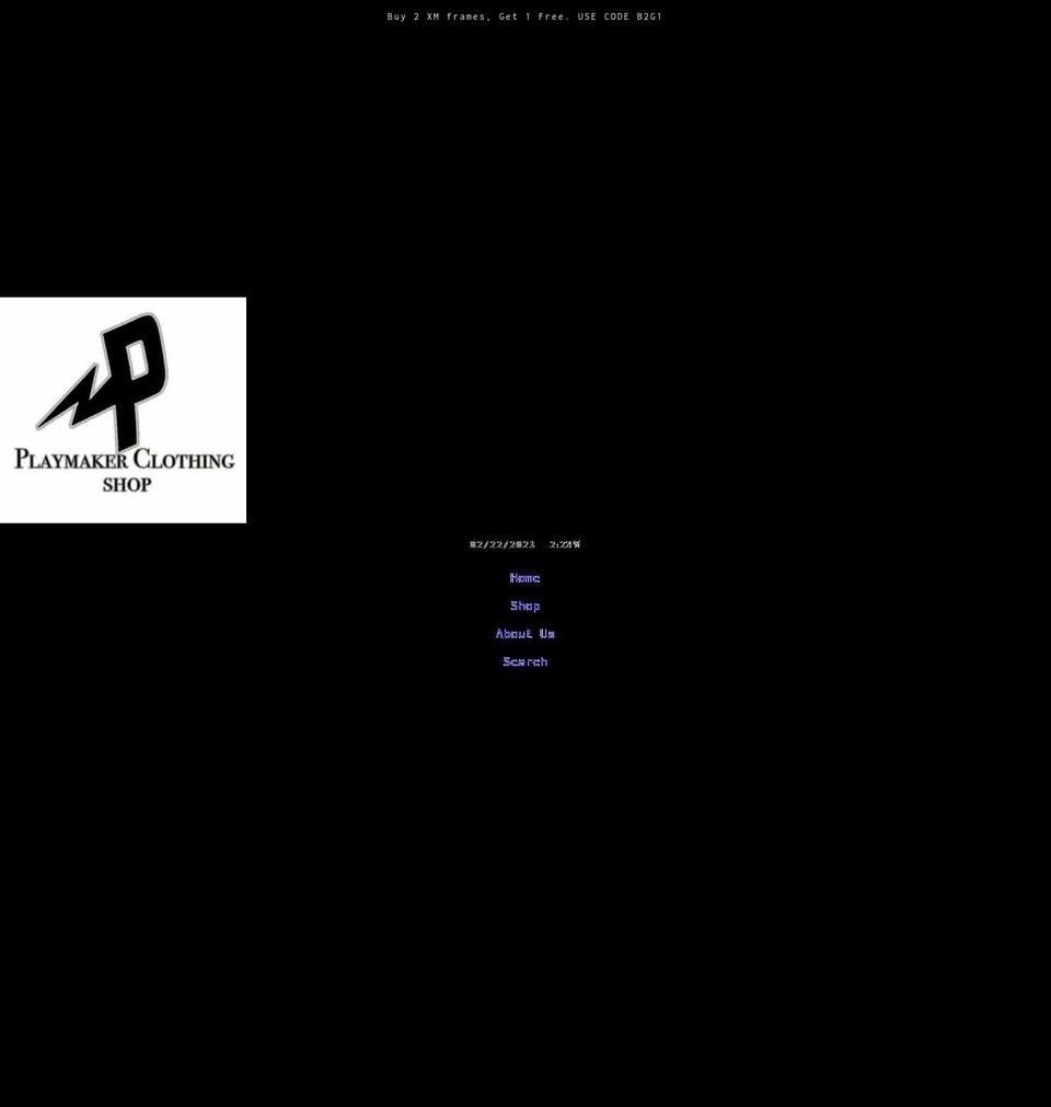 playmakerclothingshop.com shopify website screenshot