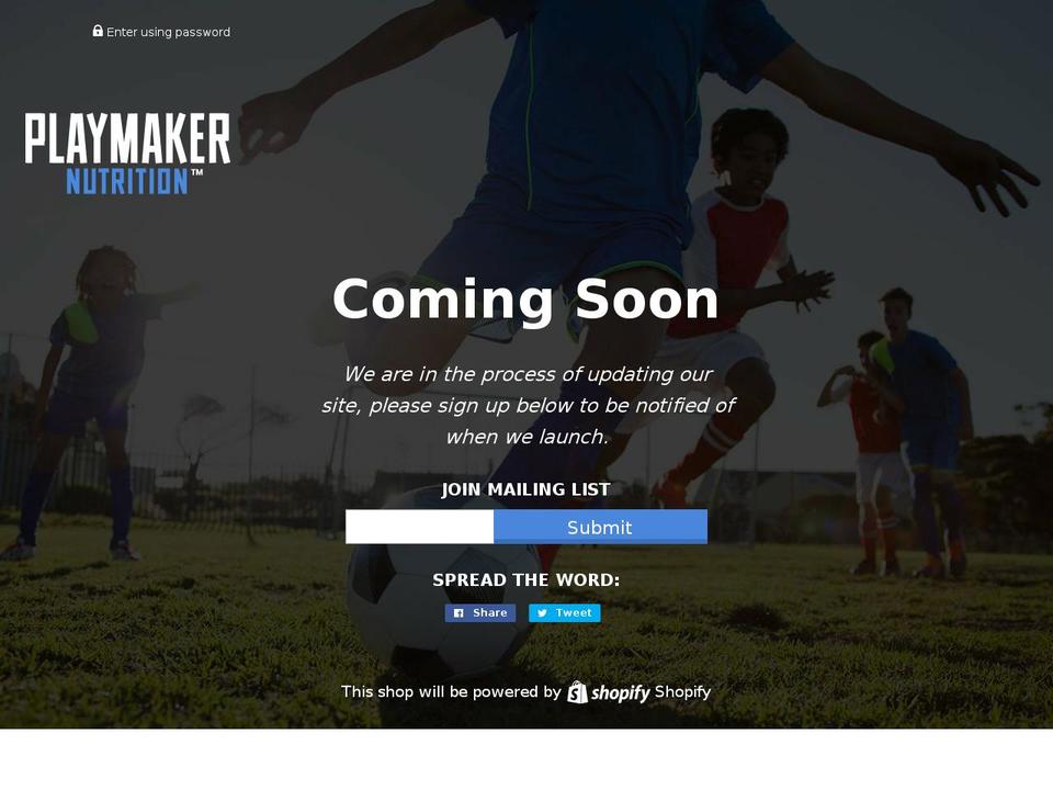 playmakernutrition.com — Shopify storefront screenshot