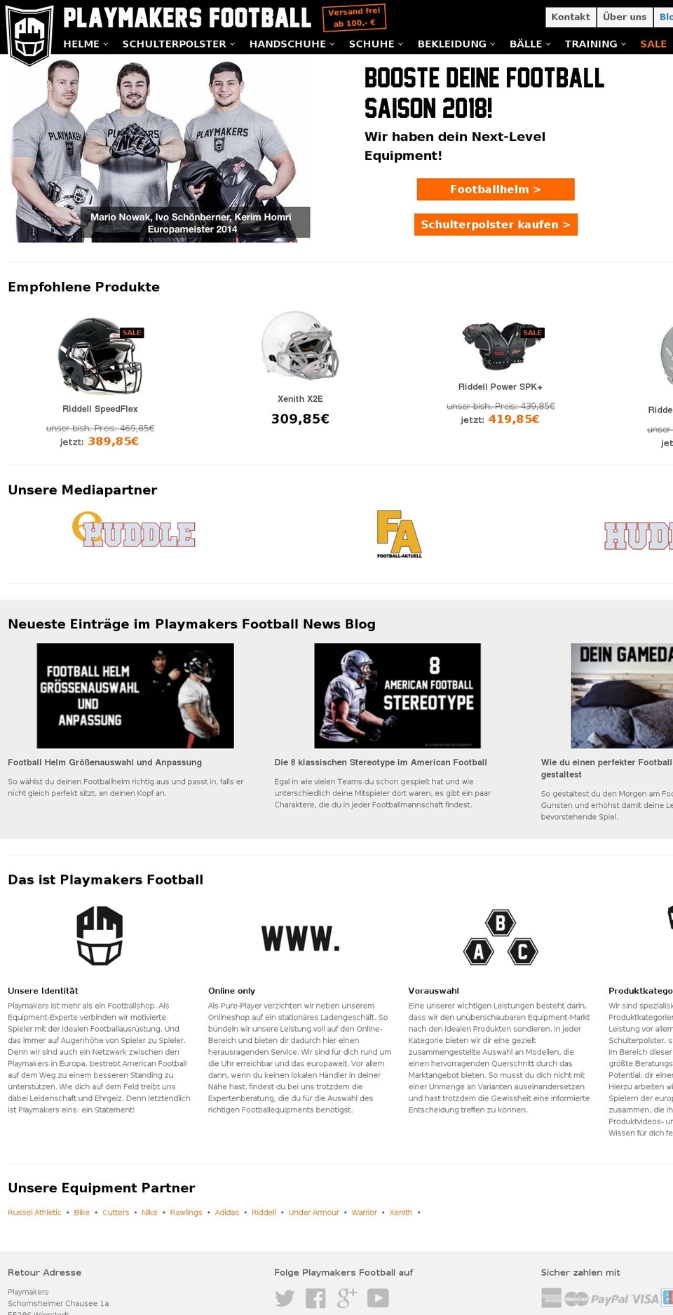 playmakers-football.com shopify website screenshot